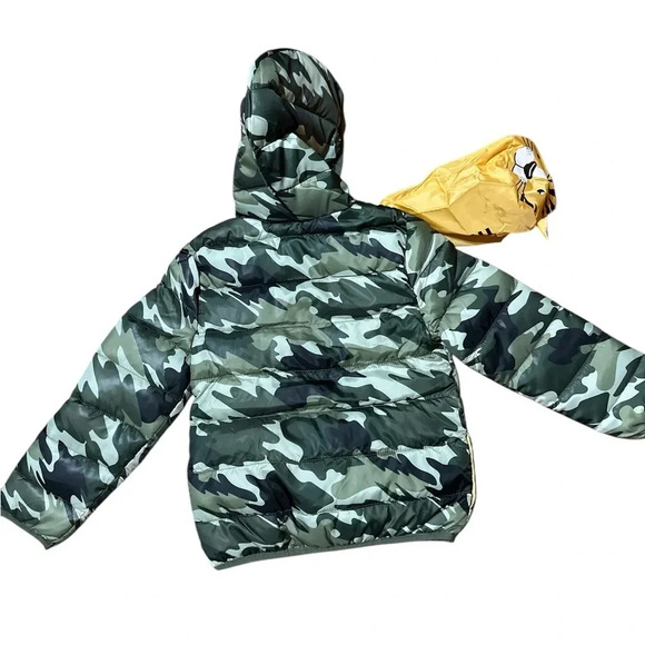 Camouflage Puffer Jacket with Yellow Bag - Picture 4 of 5